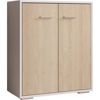 Sideboard Küchenschrank Kommode Wohnzimmerschrank 2 Türen Aufbewarungsschrank Buffet Esszimmer 60x71x30cm Modell Lander Weiss und Sonoma Matt von MB MOEBEL