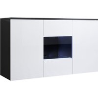 Sideboard Hängend Küchenschrank Kommode Wohnzimmerschrank 3 Türen Aufbewarungsschrank Buffet Esszimmer 120x70x40cm Modell Luke A2 Schwarz mit Weiss von MUEBLES BONITOS