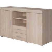 Sideboard Modern Küchenschrank Kommode Wohnzimmerschrank 2 Türen 2 Schubladen Aufbewarungsschrank Buffet Esszimmer 140x80x40cm Modell Roque Sonoma von MB MOEBEL