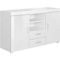 Muebles Bonitos - Sideboard Modern Küchenschrank Kommode Wohnzimmerschrank 2 Türen 2 Schubladen Aufbewarungsschrank Buffet Esszimmer 140x80x40cm von MUEBLES BONITOS