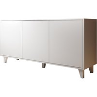 Sideboard Skandinavienstil Küchenschrank Kommode Wohnzimmerschrank 3 Türen Aufbewarungsschrank Buffet Esszimmer 155x74x41cm Modell Dakar Weiss Matt von MB MOEBEL