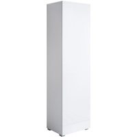 Stehende Schrank mit 2cm Füsse Hängeschrank Vitrinenschrank Vitrine Wohnzimmer 1 Tür 4 Fächer 40x167x29cm Modell Luke V4 Weiss Glanz von LETTIEMOBILI