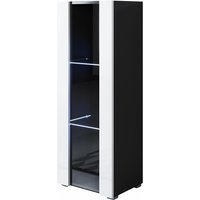 Mb Moebel - Stehende Vitrineschrank mit 2cm Füsse mit led Hängeschrank Vitrinenschrank Vitrine Wohnzimmer 1 Tür 3 Fächer 40x128x29cm Modell Luke V2 von MB MOEBEL