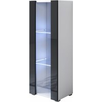 Mb Moebel - Stehende Vitrineschrank mit 2cm Füsse mit led Hängeschrank Vitrinenschrank Vitrine Wohnzimmer 1 Tür 3 Fächer 40x128x29cm Modell Luke V2 von MB MOEBEL