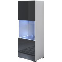 Mb Moebel - Stehende Vitrineschrank mit 2cm Füsse mit led Hängeschrank Vitrinenschrank Vitrine Wohnzimmer 1 Tür 3 Fächer 40x128x29cm Modell Luke V3 von MB MOEBEL