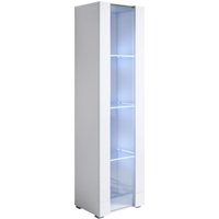 Lettiemobili - Stehende Vitrineschrank mit 2cm Füsse mit led Hängeschrank Vitrinenschrank Vitrine Wohnzimmer 1 Tür 4 Fächer 40x167x29cm Modell Luke von LETTIEMOBILI