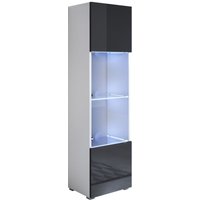 Stehende Vitrineschrank mit 2cm Füsse mit led Hängeschrank Vitrinenschrank Vitrine Wohnzimmer 1 Tür 4 Fächer 40x167x29cm Modell Luke V6 Weiss und Stehende Vitrineschrank mit 2cm Füsse mit led Hängeschrank Vitrinenschrank Vitrine Wohnzimmer 1 Tür 4 Fächer 40x167x29cm Modell Luke V6 Weiss und von MUEBLES BONITOS