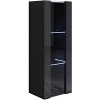Vitrinenschrank mit led Hängeschrank Vitrine Wohnzimmer 1 Tür 3 Fächer 40x126x29cm Modell Luke V2 Schwarz Glanz Vitrinenschrank mit led Hängeschrank Vitrine Wohnzimmer 1 Tür 3 Fächer 40x126x29cm Modell Luke V2 Schwarz Glanz von MUEBLES BONITOS