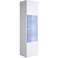 Muebles Bonitos - Vitrinenschrank mit led Hängeschrank Vitrine Wohnzimmer 1 Tür 4 Fächer 40x165x29cm Modell Luke V6 Weiss Glanz Muebles Bonitos - Vitrinenschrank mit led Hängeschrank Vitrine Wohnzimmer 1 Tür 4 Fächer 40x165x29cm Modell Luke V6 Weiss Glanz von MUEBLES BONITOS