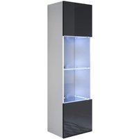 Muebles Bonitos - Vitrinenschrank mit led Hängeschrank Vitrine Wohnzimmer 1 Tür 4 Fächer 40x165x29cm Modell Luke V6 Weiss und Schwarz Glanz Muebles Bonitos - Vitrinenschrank mit led Hängeschrank Vitrine Wohnzimmer 1 Tür 4 Fächer 40x165x29cm Modell Luke V6 Weiss und Schwarz Glanz von MUEBLES BONITOS