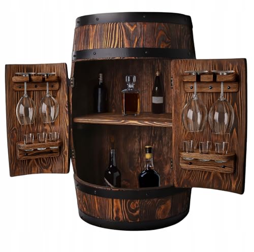 MB Manufaktura Barel Rustikale Fass Bar aus Massivholz – Hausbar im Vintage Design mit Regalen – Whisky & Weinbar, versteckte Minibar, Handgefertigt MB Manufaktura Barel Rustikale Fass Bar aus Massivholz – Hausbar im Vintage Design mit Regalen – Whisky & Weinbar, versteckte Minibar, Handgefertigt von MB Manufaktura Barel
