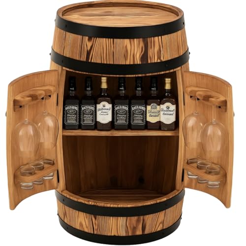 MB Manufaktura Barel Rustikale Fass Bar aus Massivholz – Hausbar im Vintage Design mit Regalen – Whisky & Weinbar, versteckte Minibar, Handgefertigt MB Manufaktura Barel Rustikale Fass Bar aus Massivholz – Hausbar im Vintage Design mit Regalen – Whisky & Weinbar, versteckte Minibar, Handgefertigt von MB Manufaktura Barel