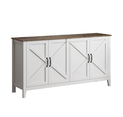 MB Muebles Bonitos, Rustikales Sideboard Olivia mit Kreuztüren im Landhausstil für modernes Wohnzimmer und Esszimmer, Melamin matt, Farbe Weiß und Eiche Rustic, 140x80x40 cm MB Muebles Bonitos, Rustikales Sideboard Olivia mit Kreuztüren im Landhausstil für modernes Wohnzimmer und Esszimmer, Melamin matt, Farbe Weiß und Eiche Rustic, 140x80x40 cm von MB Muebles Bonitos