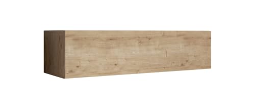 MB Muebles Bonitos | Hängendes TV-Möbel | TV-Lowboard | Farbe Eiche | Breite 120 x Länge 30 x Höhe 40 cm | 1 Tür 2 Fächer | Fernsehschrank für Moderne Wohnzimmer | Modell Aitana M2 von MB Muebles Bonitos