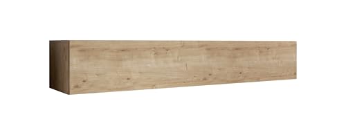 MB Muebles Bonitos | Hängendes TV-Möbel | TV-Lowboard | Farbe Eiche | Breite 180 x Länge 30 x Höhe 40 cm | 1 Tür 3 Fächer | Fernsehschrank für Moderne Wohnzimmer | Modell Aitana M2 von MB Muebles Bonitos