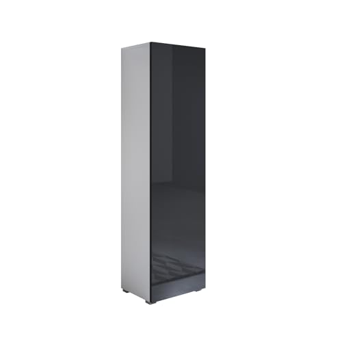 MB Muebles Bonitos | Vitrinenschrank Luke V4 | Breite 40 x Höhe 167 x Tiefe 29 cm | Glänzendes Melamin | Mit Standardfüße | Weiß und Schwarz MB Muebles Bonitos | Vitrinenschrank Luke V4 | Breite 40 x Höhe 167 x Tiefe 29 cm | Glänzendes Melamin | Mit Standardfüße | Weiß und Schwarz von MB Muebles Bonitos