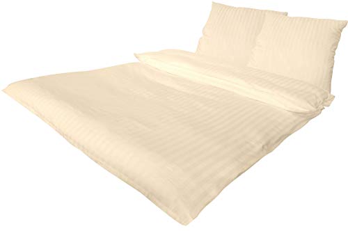 Bettwäsche 2 teilig luxuriöse Hotel DAMAST Champagner Mako Satin Baumwolle Premium 1X 135x200 cm + 1X 80x80 cm Kissenbezug mit Reißverschluss Bettwäsche 2 teilig luxuriöse Hotel DAMAST Champagner Mako Satin Baumwolle Premium 1X 135x200 cm + 1X 80x80 cm Kissenbezug mit Reißverschluss von MB Warenhandel24