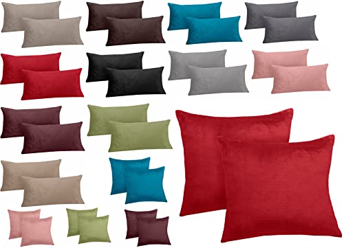 Kissenhülle Cashmere Touch 2er Set Coral Sofakissen Kissenbezug Kissen Bezug 40x40 cm - 40x80 cm - 80x80 cm (Set ca. 80x80 cm, Silber) von MB Warenhandel24