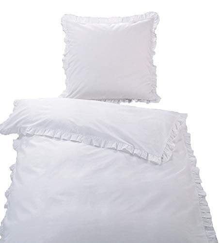 MB Warenhandel24 2-Teilige hochwertige Renforcé-Bettwäsche RÜSCHEN Weiss 1x 135x200 Bettbezug + 1x 80x80 Kissenbezug MB Warenhandel24 2-Teilige hochwertige Renforcé-Bettwäsche RÜSCHEN Weiss 1x 135x200 Bettbezug + 1x 80x80 Kissenbezug von MB Warenhandel24