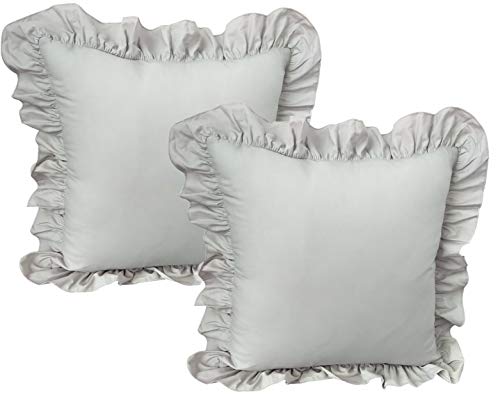 MB Warenhandel24 2er Set Kissenhülle zur Bettwäsche RÜSCHEN 2er Set Zubehör Kissenhüllen Grau 2X ca. 40x40 cm mit Reißverschluss MB Warenhandel24 2er Set Kissenhülle zur Bettwäsche RÜSCHEN 2er Set Zubehör Kissenhüllen Grau 2X ca. 40x40 cm mit Reißverschluss von MB Warenhandel24