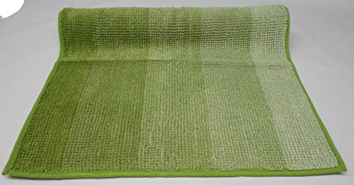 MB Warenhandel24 Badematte Badvorleger Badteppich Designer Grafik oder Farbverlauf Uni einfarbig 4 Größen 2 Varianten (Chenille Shaggy Grün, ca. 60x100 cm) von MB Warenhandel24