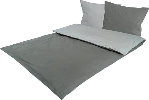 MB Warenhandel24 Bettwäsche 2-Teilige Hochwertige Renforcé aus 100% Baumwolle Uni Wende Anthrazit/Silber 1X 135x200 Bettbezug + 1X 80x80 Kissenbezug MB Warenhandel24 Bettwäsche 2-Teilige Hochwertige Renforcé aus 100% Baumwolle Uni Wende Anthrazit/Silber 1X 135x200 Bettbezug + 1X 80x80 Kissenbezug von MB Warenhandel24
