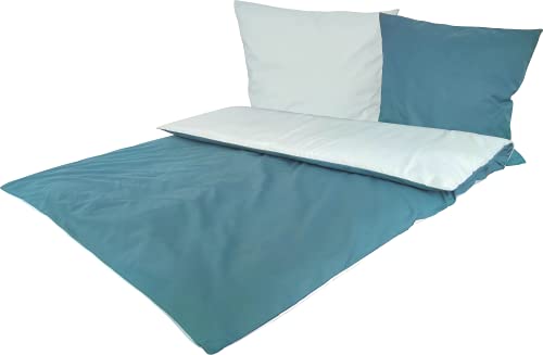 MB Warenhandel24 Bettwäsche 2-Teilige Hochwertige Renforcé aus 100% Baumwolle Uni Wende Aqua/Hellblau 1X 135x200 Bettbezug + 1X 80x80 Kissenbezug MB Warenhandel24 Bettwäsche 2-Teilige Hochwertige Renforcé aus 100% Baumwolle Uni Wende Aqua/Hellblau 1X 135x200 Bettbezug + 1X 80x80 Kissenbezug von MB Warenhandel24