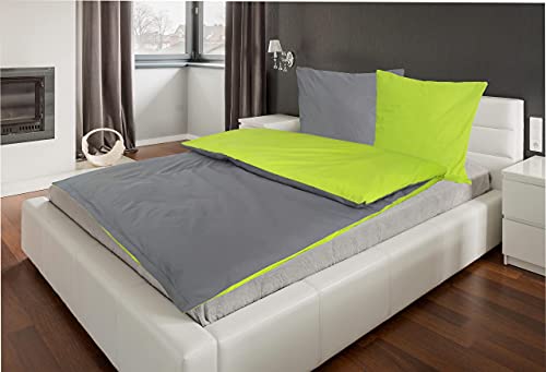 MB Warenhandel24 Bettwäsche Doppelpack 4-Teilige Hochwertige Renforcé aus 100% Baumwolle Uni Wende Anthrazit/Grün 2X 135x200 Bettbezug + 2X 80x80 Kissenbezug MB Warenhandel24 Bettwäsche Doppelpack 4-Teilige Hochwertige Renforcé aus 100% Baumwolle Uni Wende Anthrazit/Grün 2X 135x200 Bettbezug + 2X 80x80 Kissenbezug von MB Warenhandel24
