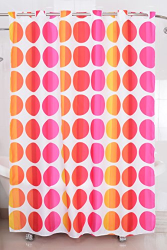 MB Warenhandel24 Duschvorhang Duschvorhänge Badewannenvorhang ca. 180x200 cm inkl. 12 Ringe Deutscher Händler (Dots Pink) von MB Warenhandel24