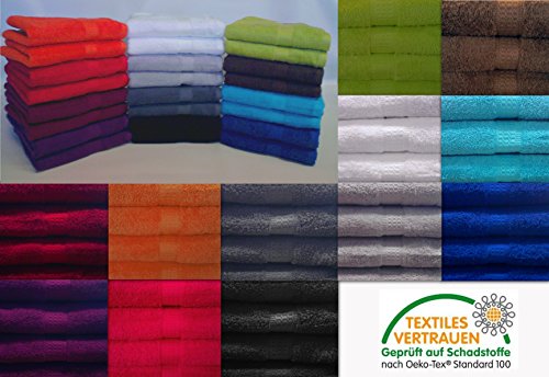 MB Warenhandel24 FROTTEE Uni einfarbig Baumwolle Gästetuch Handtuch Duschtuch Badetuch 500g/m² günstige Setpreise Pack (Badetuch ca. 100x150 cm, Schwarz) von MB Warenhandel24