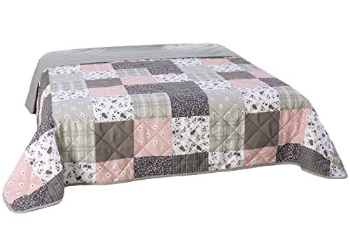 MB Warenhandel24 XXL Tagesdecke Allzweckdecke 220x240 cm Patchwork Landhaus Sofa Bettüberwurf (Luna Patchwork, ca. 220x240 cm) von MB Warenhandel24