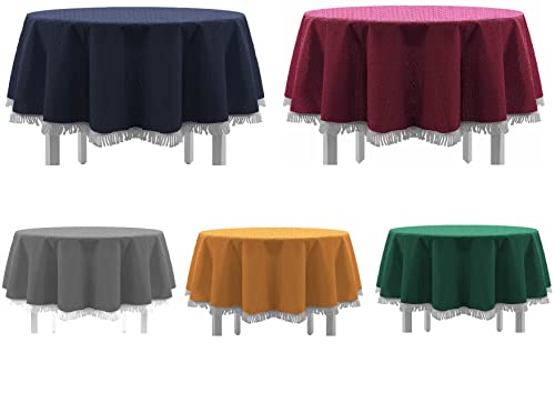 Tischdecke Gartentischdecke einfarbig mit Fransen Classic viele Größen Formen und Farben (Rechteckig 110x140 cm, Orange) von MB Warenhandel24