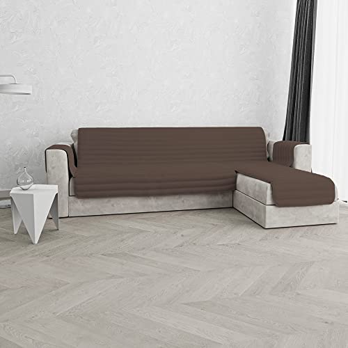 Italian Bed Linen Sofabezug mit Halbinsel, Microfiber, braun, 290 cm von Italian Bed Linen