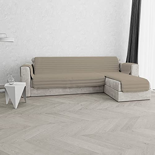 Italian Bed Linen Trendy Sofabezug, wendbar, mit Halbinsel, Taupe, 290 cm von Italian Bed Linen