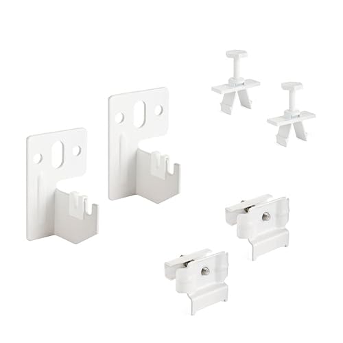 Paar Wandhalterungen für die schnelle Montage mit Klemmen und Abstandshaltern für Röhren- oder Säulenheizkörper – Farbe Weiß – Abstandseinstellung von der Wand (30-40 mm) – 2 Stück. von MB