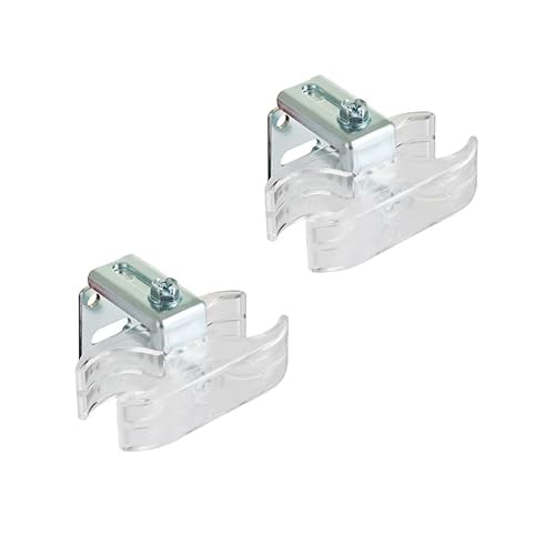Zwei Wandkonsolen mit zwei transparenten Klemmen zur Befestigung der Heizkörperrohre. Verstellbarkeit für den Wandabstand (26-48 mm). von MB