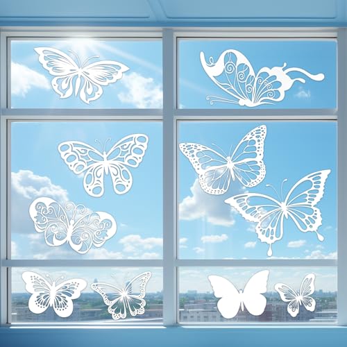 MBAIYO 24 Stück Große Schmetterling Anti-Kollision Fenster Aufkleber, Schmetterling Suncatcher Sticker Vogelschutz Fenster Verhindern Vogelschläge an Türen und Fenstern Glas Dekor MBAIYO 24 Stück Große Schmetterling Anti-Kollision Fenster Aufkleber, Schmetterling Suncatcher Sticker Vogelschutz Fenster Verhindern Vogelschläge an Türen und Fenstern Glas Dekor von MBAIYO