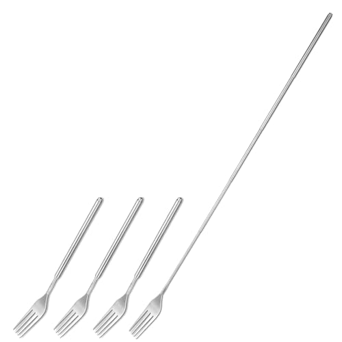 MBAIYO 4Pcs Ausziehbare Gabel,Teleskopgabel, Fleischgabel Edelstahl Einziehbare Menügabel 8.7 to 25.4inch Für Bbq Toasten Abendessen Obst Dessert Geschirrzubehör von MBAIYO
