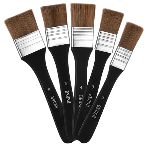 MBAIYO Flachpinsel-Set,Nylonpinsel Flache Borsten,Ergonomisches Einteiliges Design Lackpinsel Serie 5-Teiliges Set Mit Hochwertigen Künstlerpinseln MBAIYO Flachpinsel-Set,Nylonpinsel Flache Borsten,Ergonomisches Einteiliges Design Lackpinsel Serie 5-Teiliges Set Mit Hochwertigen Künstlerpinseln von MBAIYO