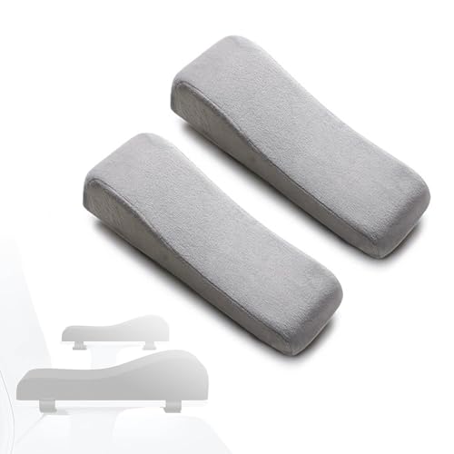 MBBTAG Armlehnen Polster Bürostuhl Gaming Stuhl Ergonomische Armlehnenpolster Memory-Schaum Armlehnen Pads mit Verstellbaren Riemen für Bürostuhl und Gaming Stuhl(Gray) von MBBTAG