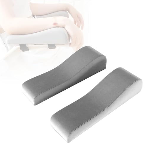 MBBTAG Ergonomische Armlehnen Polster aus Schaum, Stuhl Armlehne Kissen, Weiches Ellbogenkissen mit Anti-Rutsch Gurt für Bürostuhl und Gamer Stuhl Langzeitnutzung(Gray) von MBBTAG