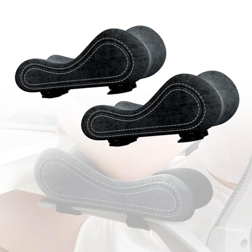 MBBTAG Ergonomische Armlehnen Polster aus Schaum Stuhl Armlehne Kissen Abnehmbare Armlehnenabdeckung Weiches Ellbogenkissen mit Anti-Rutsch Gurt für BüRostuhl und Gamer Stuhl(Gray(2pcs)) von MBBTAG