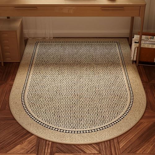 MBBTAG Kratzfest Bodenmatte Bürostuhl unterlage Gebogen Multifunktionaler Stuhlteppich Leicht zu reinigen bodenschutzmatte Bürostuhlunterlage für tägliche Nutzung im Home Office(Brown (A),100x120cm) von MBBTAG