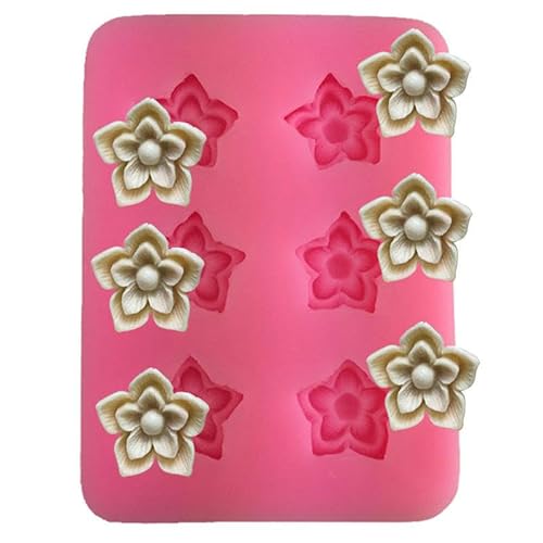 Silikonformen Blumen 3 Stück Kleine Blume Form Silikonform Fondant Tortendekoration Form Schokolade Kleber Ton Form Rosa von MBCXYHNG