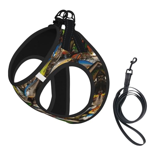 Angelköder-Druckgeschirr-Set für Katzen und Hunde, reflektierend, verstellbar, weich, atmungsaktiv, Netzweste mit ausbruchsicherer Leine, für kleine Haustiere und Kätzchen, Welpen Angelköder-Druckgeschirr-Set für Katzen und Hunde, reflektierend, verstellbar, weich, atmungsaktiv, Netzweste mit ausbruchsicherer Leine, für kleine Haustiere und Kätzchen, Welpen von MBCbjg