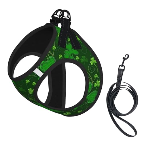 Background St. Patrick's Day Hundegeschirr mit Glitzerdruck, für Katzen und Hunde, reflektierend, verstellbar, weich, atmungsaktiv, Netzweste mit ausbruchsicherer Leine, für kleine Haustiere und Background St. Patrick's Day Hundegeschirr mit Glitzerdruck, für Katzen und Hunde, reflektierend, verstellbar, weich, atmungsaktiv, Netzweste mit ausbruchsicherer Leine, für kleine Haustiere und von MBCbjg