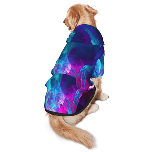 Hunde-Kapuzenpullover für mittelgroße bis große Hunde, warm, weich, atmungsaktiv, leicht zu tragen, für Winter und Herbst, Haustiermantel, Blau und Rosa von MBCbjg