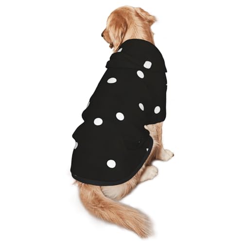 Hunde-Kapuzenpullover für mittelgroße bis große Hunde, warm, weich, atmungsaktiv, leicht zu tragen, für Winter und Herbst, Haustiermantel, Schwarz / Weiß von MBCbjg