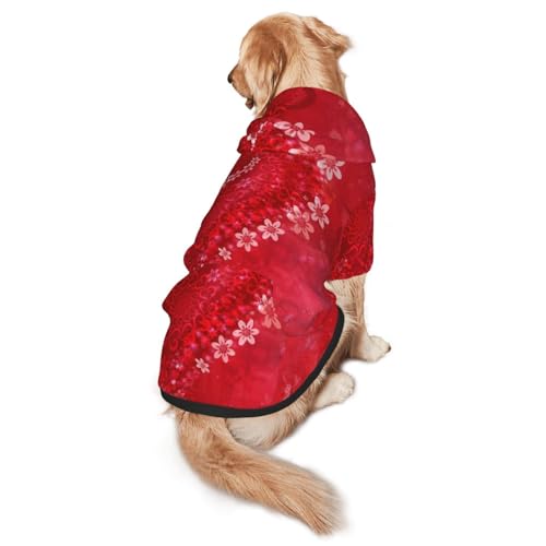 Hunde-Kapuzenpullover für mittelgroße bis große Hunde, warm, weich, atmungsaktiv, leicht zu tragen, für Winter und Herbst, Hundemantel, Rot Hunde-Kapuzenpullover für mittelgroße bis große Hunde, warm, weich, atmungsaktiv, leicht zu tragen, für Winter und Herbst, Hundemantel, Rot von MBCbjg