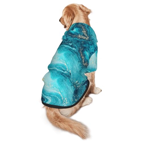 Hunde-Kapuzenpullover für mittelgroße bis große Hunde, warm, weich, atmungsaktiv, leicht zu tragen, für Winter und Herbst, Steinblau / goldfarben Hunde-Kapuzenpullover für mittelgroße bis große Hunde, warm, weich, atmungsaktiv, leicht zu tragen, für Winter und Herbst, Steinblau / goldfarben von MBCbjg